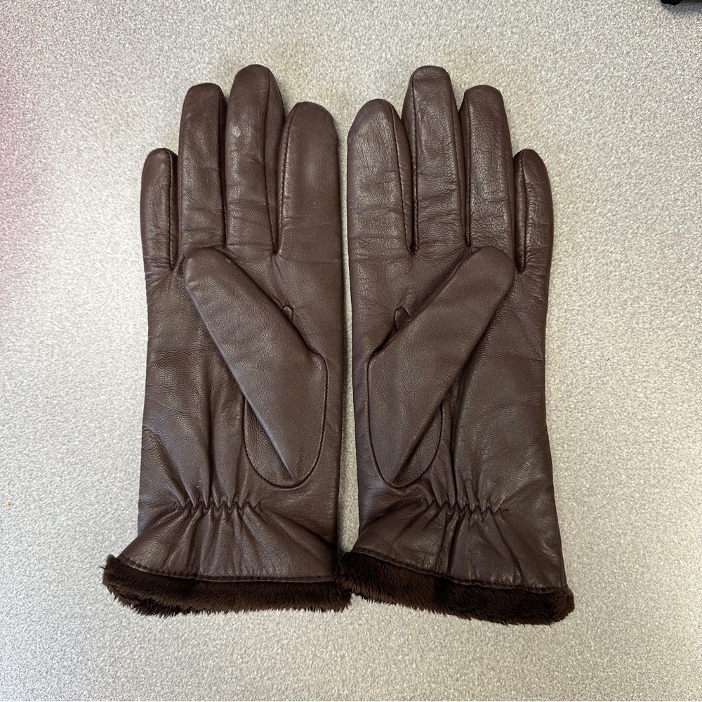 Charter Club Chocolate Leather Gloves